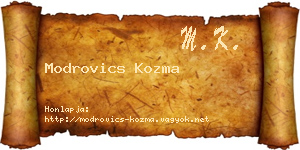 Modrovics Kozma névjegykártya